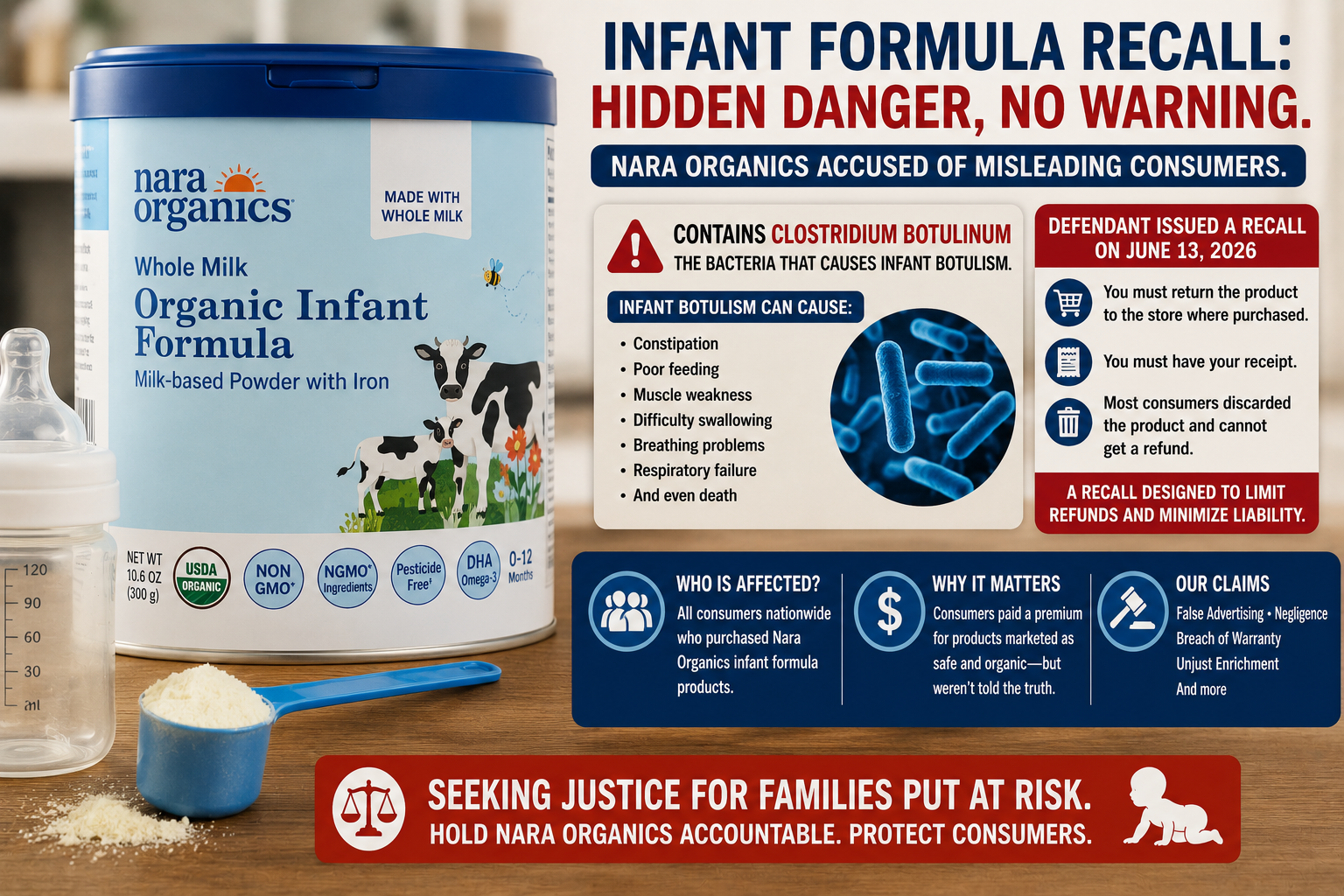 Nara Organics and Organic West Milk Named in Class Action Lawsuit Alleging Powdered Infant Formula Was Marketed as Safe Despite Alleged Risk of Clostridium botulinum Contamination